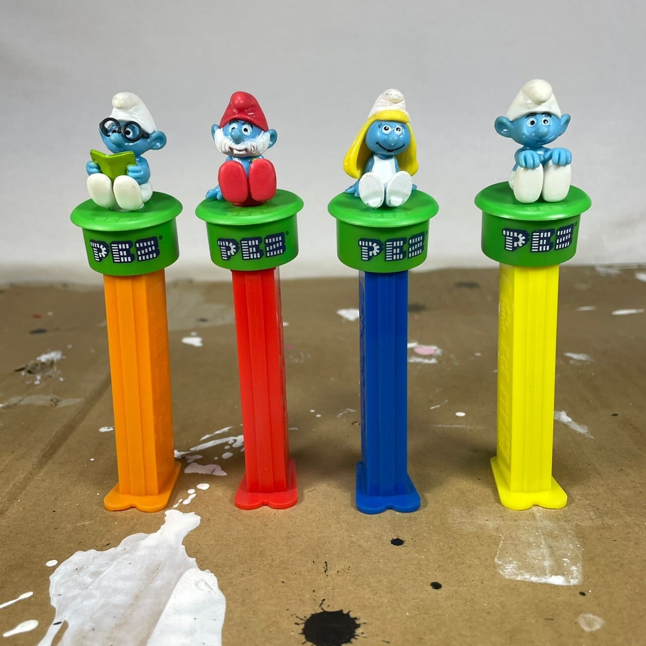 PEZ スマーフ ４ｐセット / Papa Smurf Smurfette Brainy Smurf Set