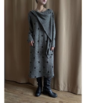 MADE IN JAPAN dot pattern knit dress-5039-10