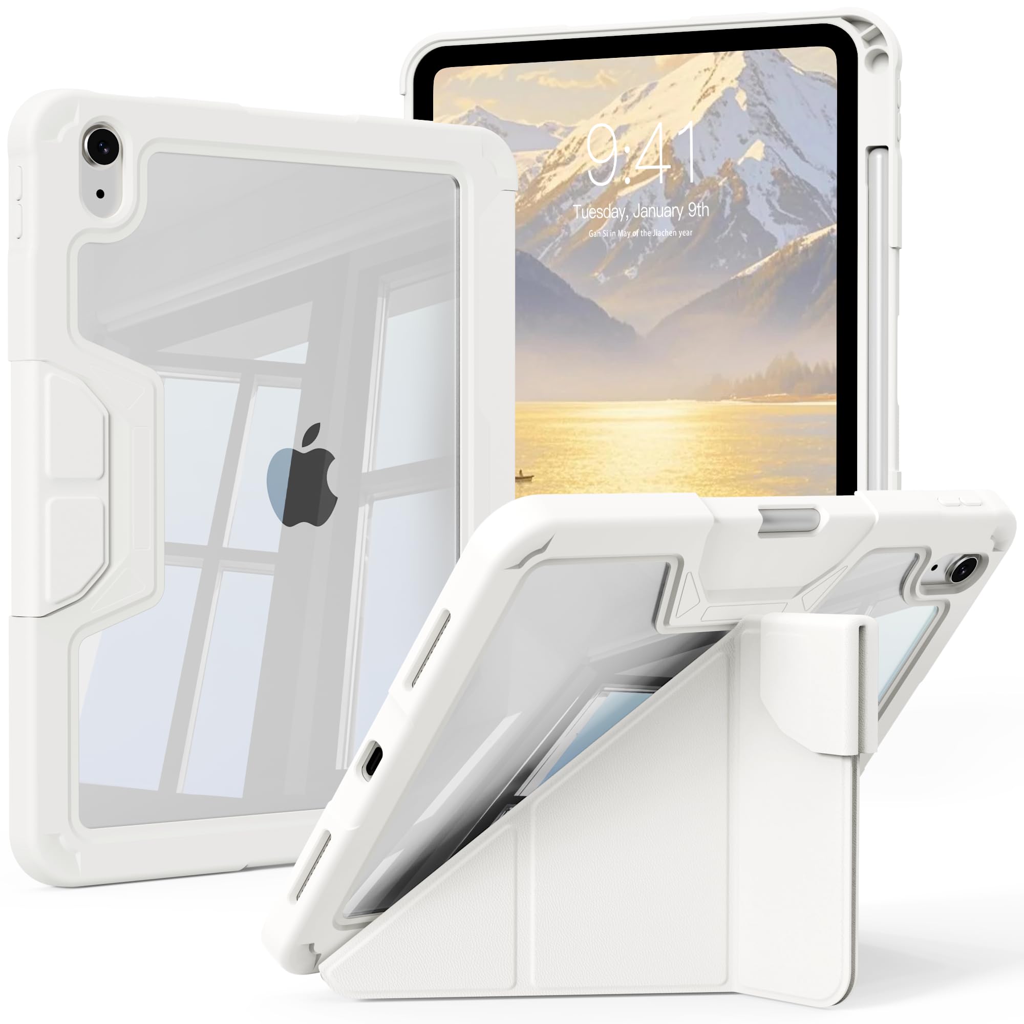 ZOPSGYU 対応 iPad A16 第11世代 ケース 2025 /iPad 10世代 ケース専用 2022 11/10.9インチ ホワイト