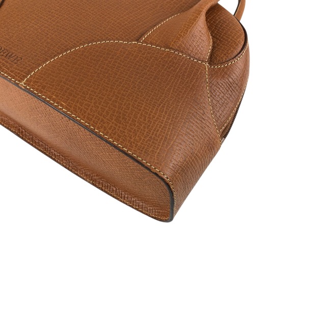 LOEWE ロエベ ハンドバッグ ブラウン 型押しロゴ レザー ボストンバッグ vintage ヴィンテージ オールド u2gt6p