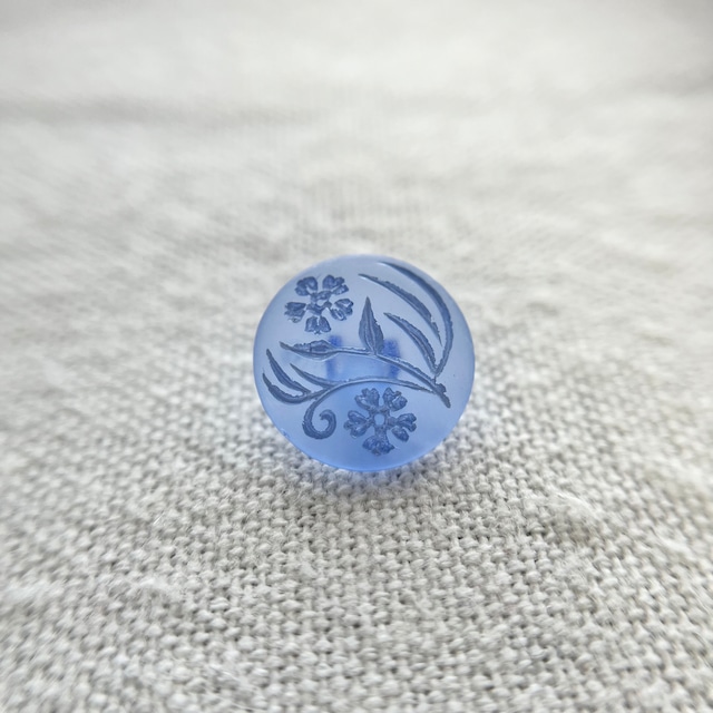 ブルー 2輪フラワー 13mm