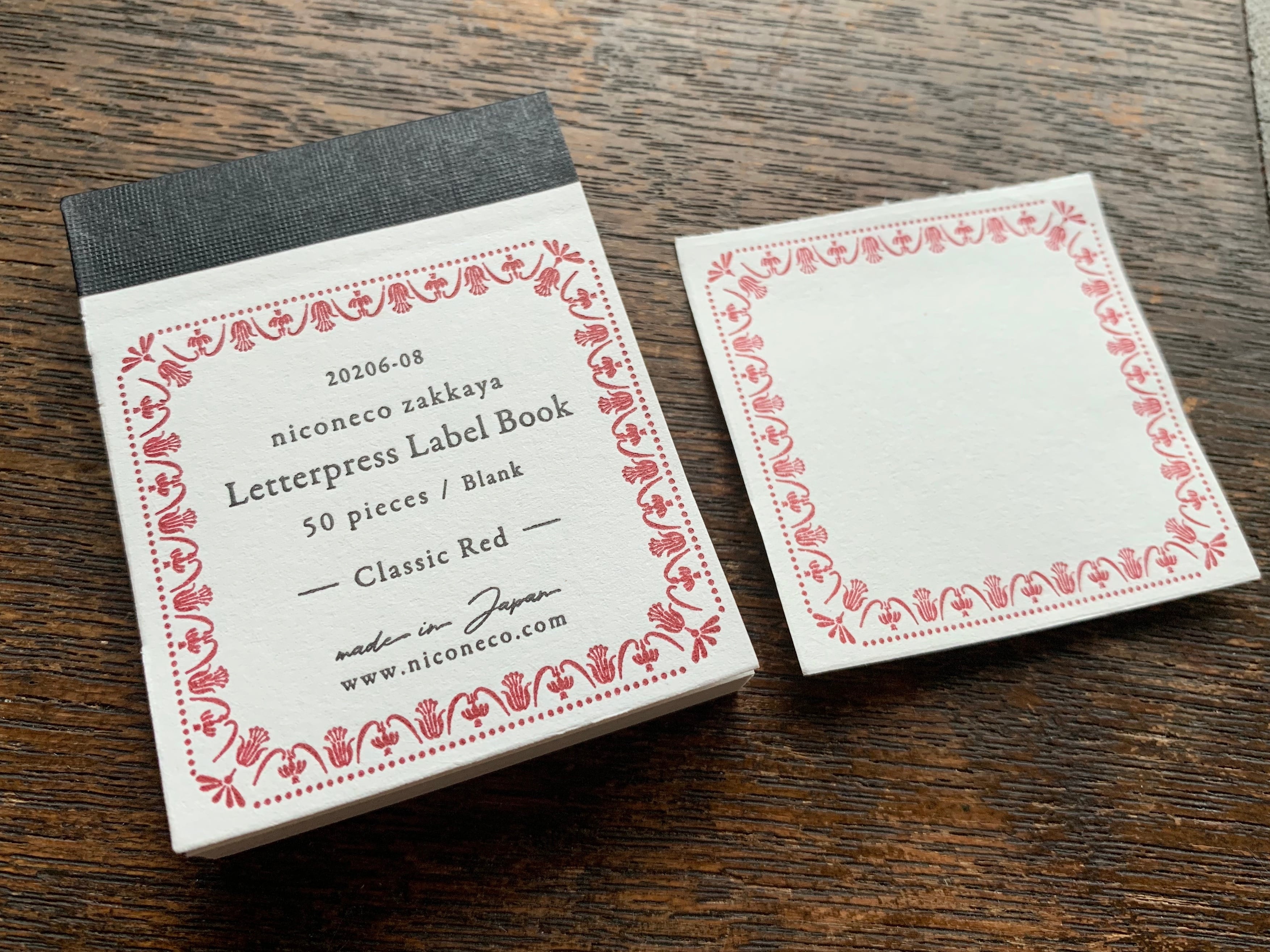 【活版印刷】Label book Vol.2(Classic Red)niconecoコラボ