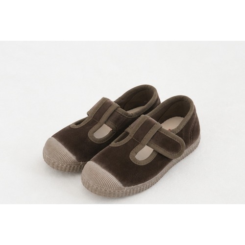 cienta(シエンタ)/ Tストラップシューズ / Velour ベージュ×MARRON(ブラウン) / 12.5〜19cm