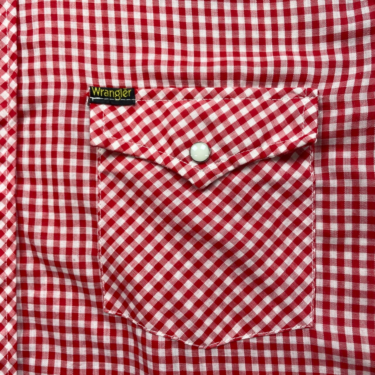 70年代 USA製 Wrangler ラングラー ギンガムチェックシャツ ウエスタン 