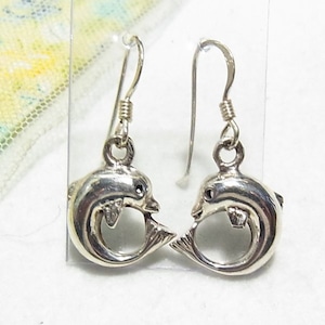 シルバー925製、イルカの下がるピアス　アクセサリーのセール通販 11294S