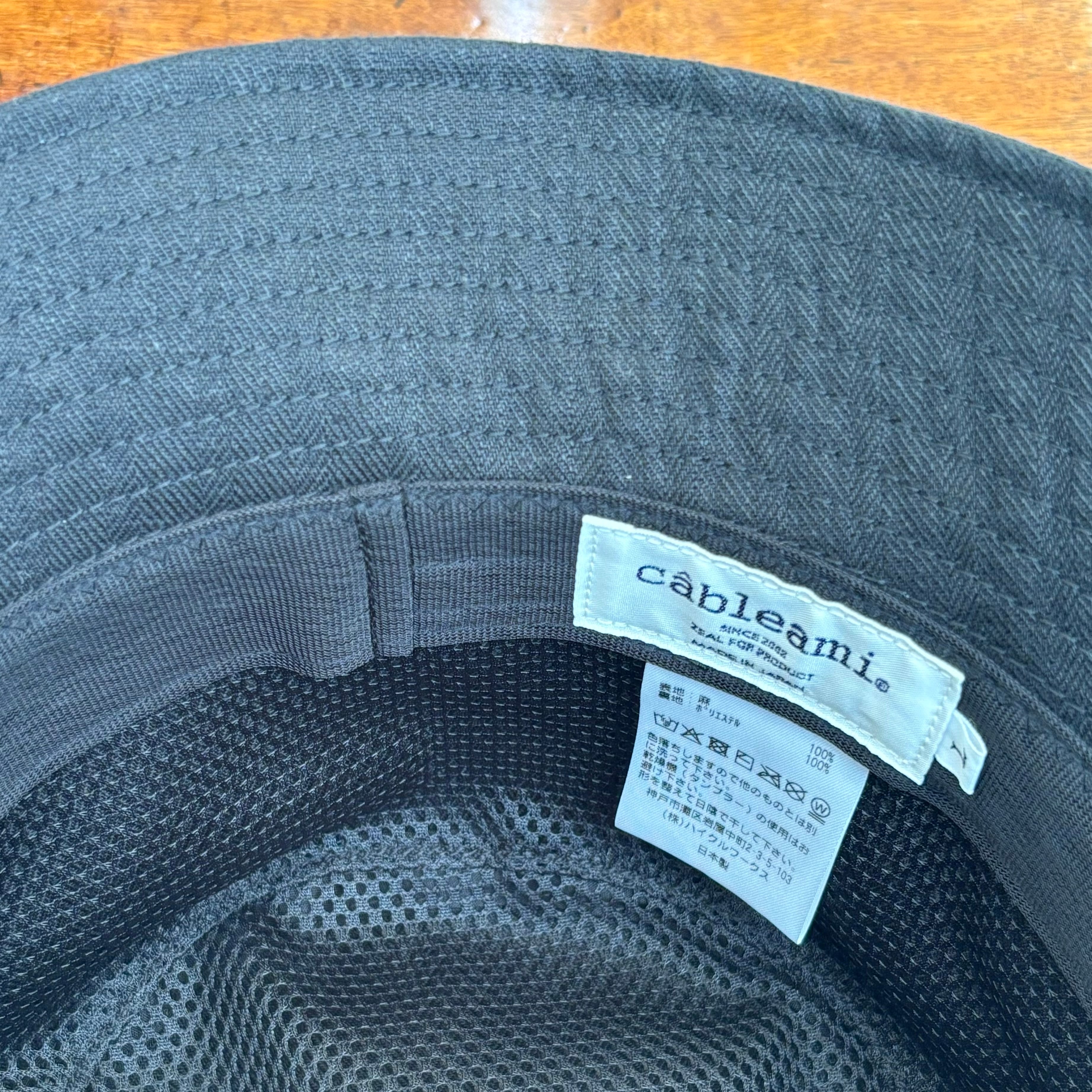 cableami リネン バケットハット ブラック | 萬栄堂帽子店