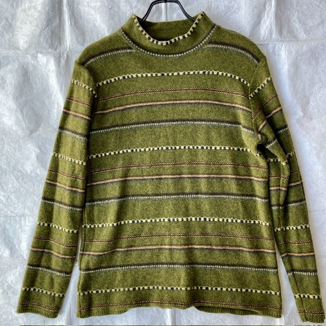 80’s HAI SPORTING GEAR(ISSEY MIYAKE) モックネックボーダーセーター