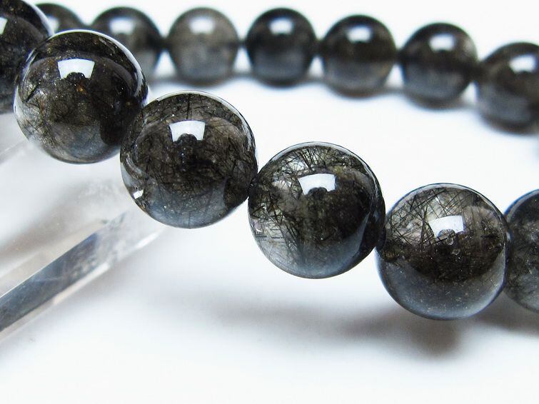 ブラックルチルクォーツ ブレスレット 12mm ブラックトルマリン トル