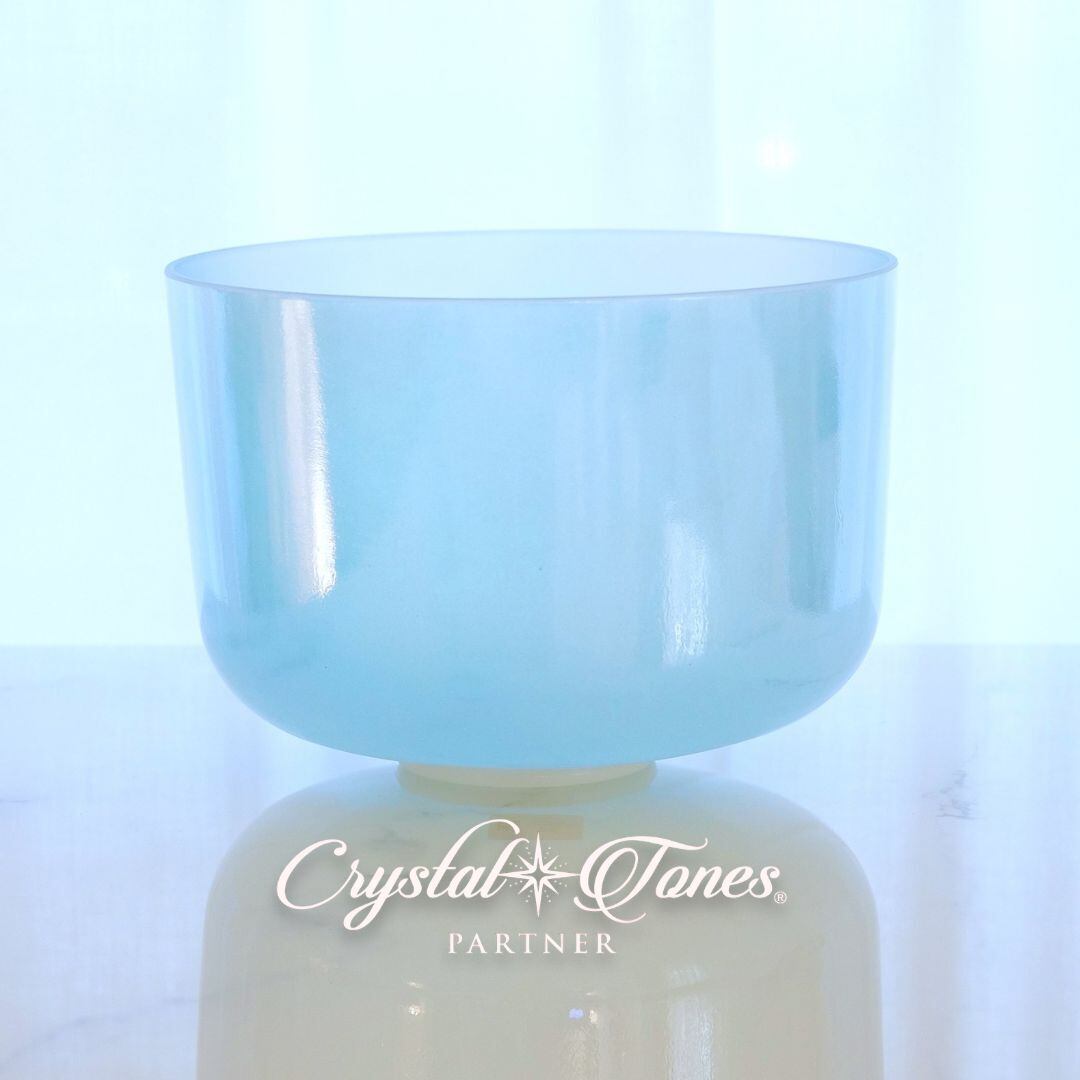 Aqua Aura Gold 9インチ クリスタルボウル Crystal Tones® Aqua Aura Gold 9 Inch A# Singing Bowl