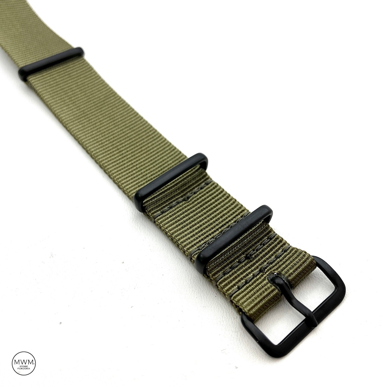 PVDプレミアムNATOストラップ オリーブ・グリーン18/20mm 腕時計ベルト