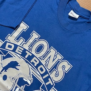 【STEDMAN】80s 90s USA製 Tシャツアメフト アーチロゴ  NFL DETROIT LIONS デトロイト ライオンズ L us古着