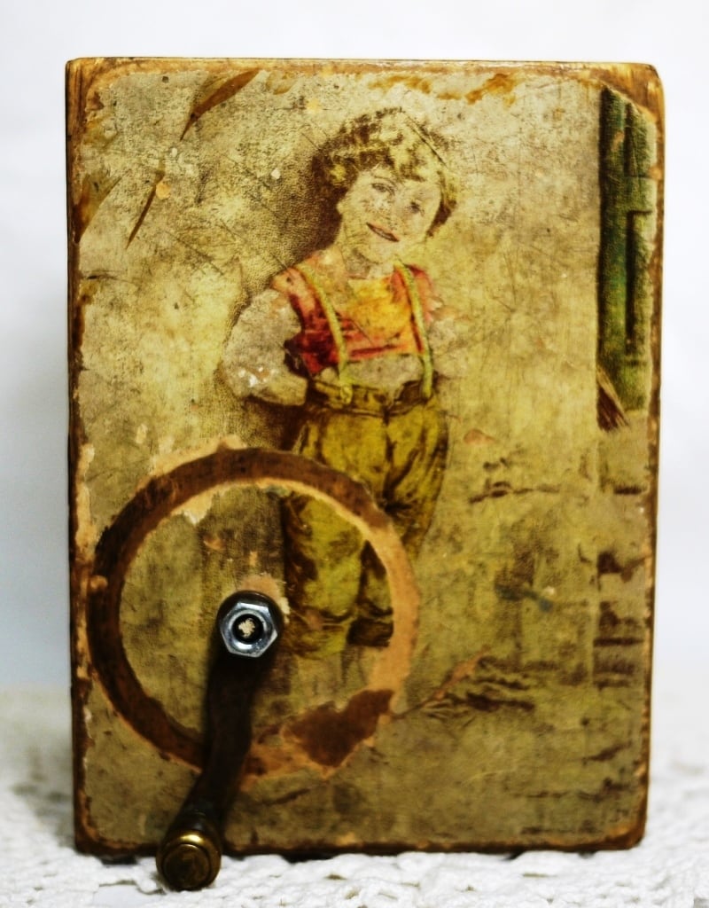 イギリス 手回し木製オルゴール アンティーク | こりすのパン屋Base店