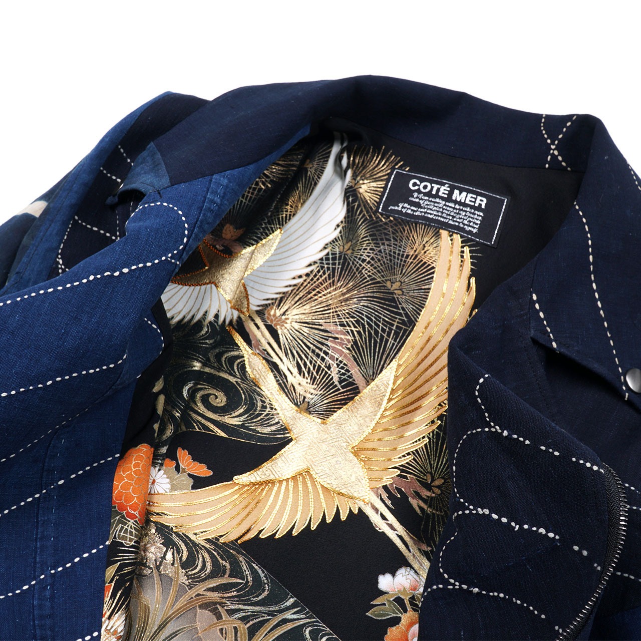 【RJK-M006】再構築リメイク藍染ライダースジャケット JAPANESE INDIGO RIDERS JACKET