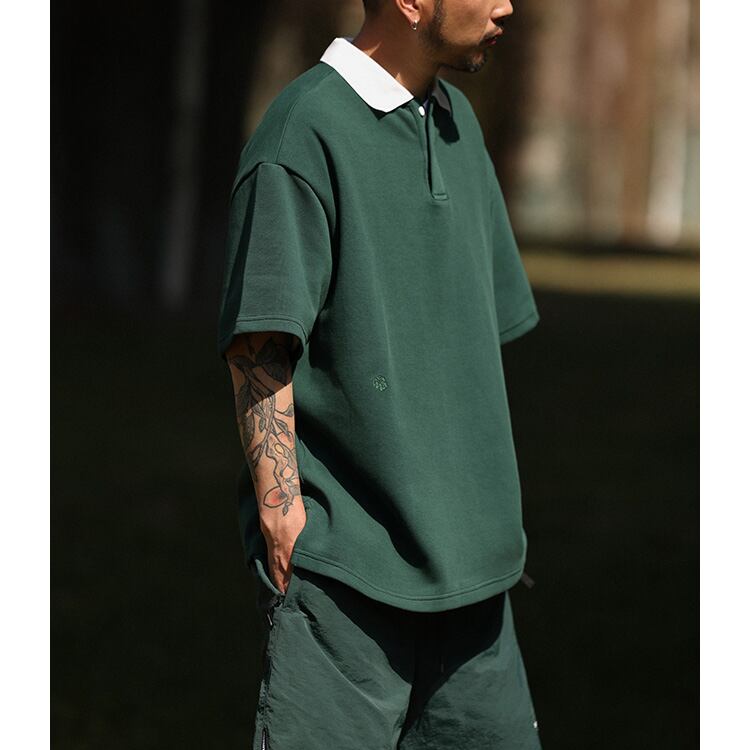 ★RETRO LAPEL CASUAL POLO SHIRT　　　A0628