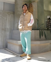 【#Re:room】BIG LOGO PRINT WIDE SWEAT PANTS［REP234］