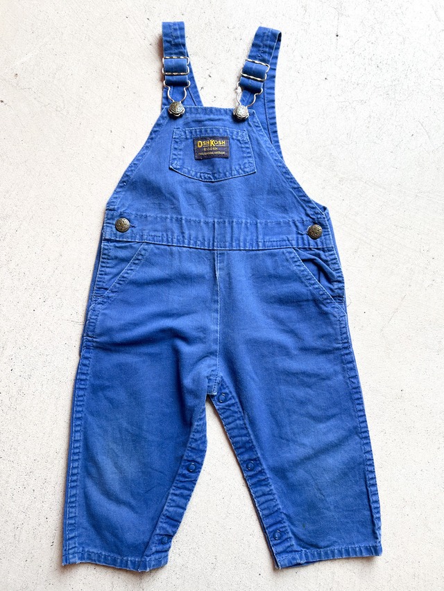 【90-95cm】VINTAGE 80's オシュコシュ 青 オーバーオール【10082】※