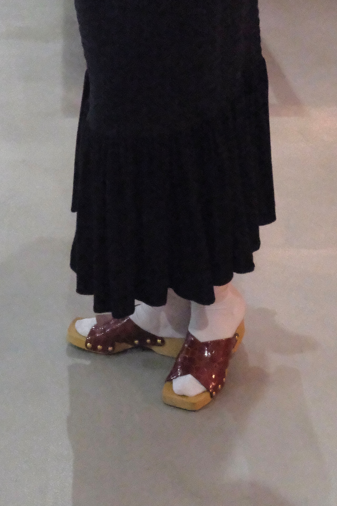 Vuokko ribbed jersey frilled hem dress