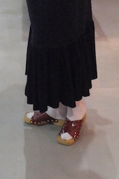 Vuokko ribbed jersey frilled hem dress