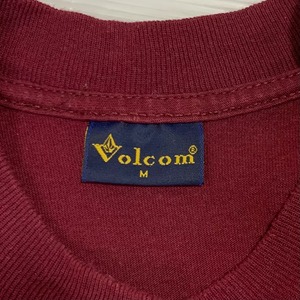 7050  volcom Tシャツ  ロゴT クールネック えんじ M