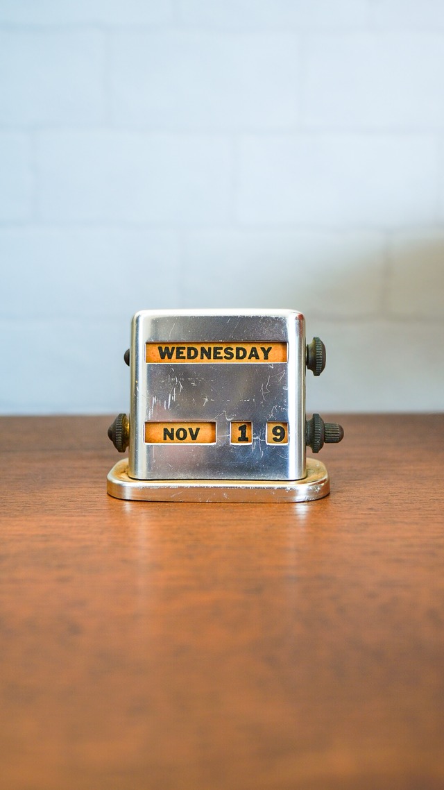 【1940-1950s】PARK SHERMAN パークシャーマン 卓上カレンダー スクエア型《デスク 万年 真鍮 ヴィンテージ》