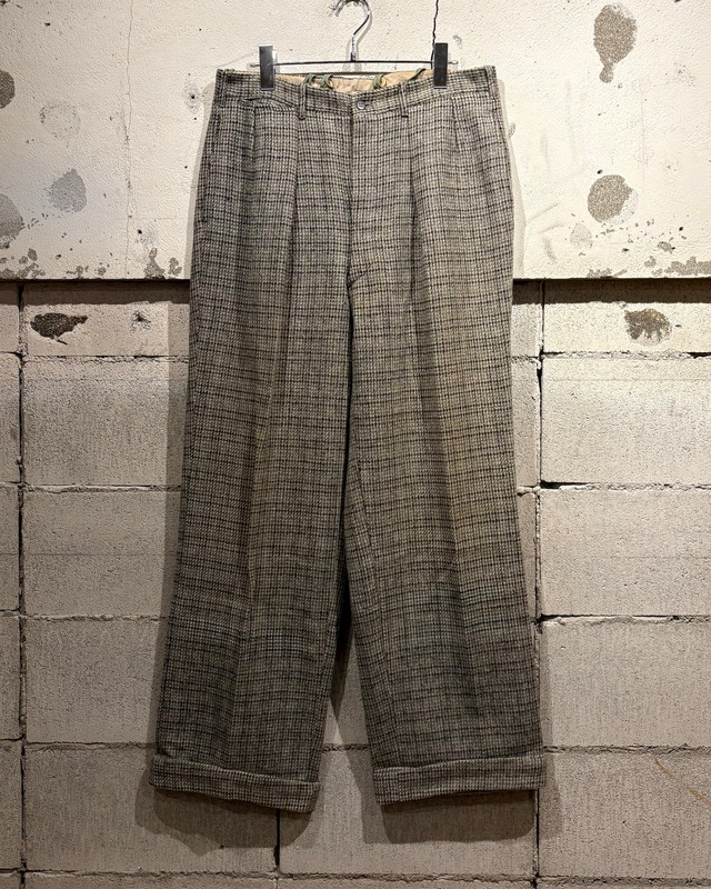 【Caka otto】50's〜60's Vintage Wool Tweed Slacks with Suspenders