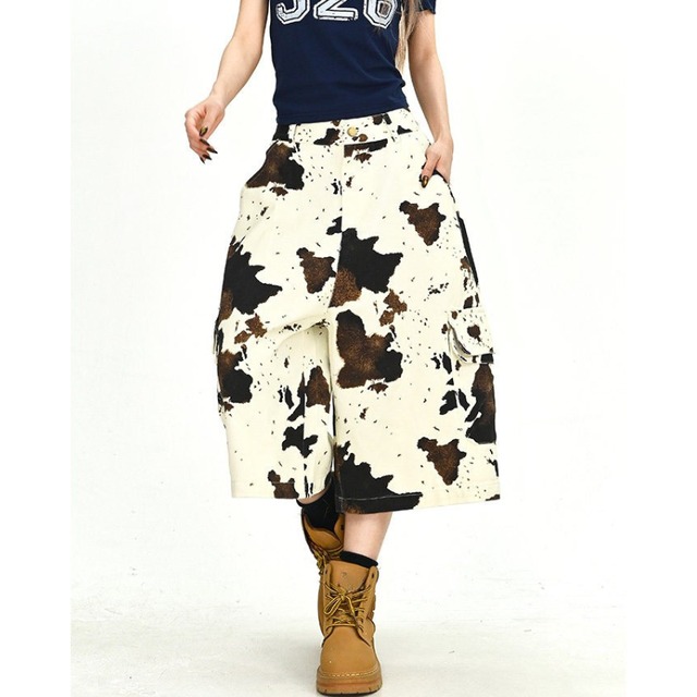 cow pattern cropped pants　カウパターンクロップドパンツ　J1812