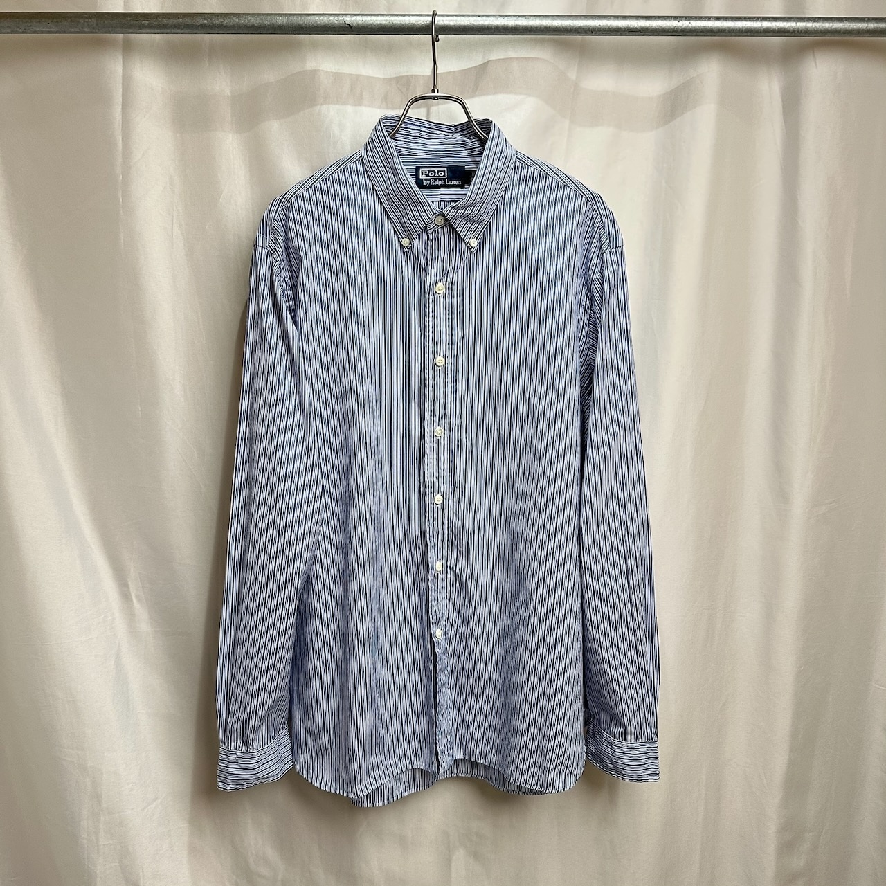 EURO POLO RALPH LAUREN マチポニー刺繍 ストライプ BD 長袖シャツ 17