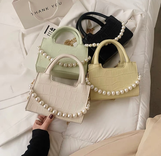 classical pearl hand bag 4color