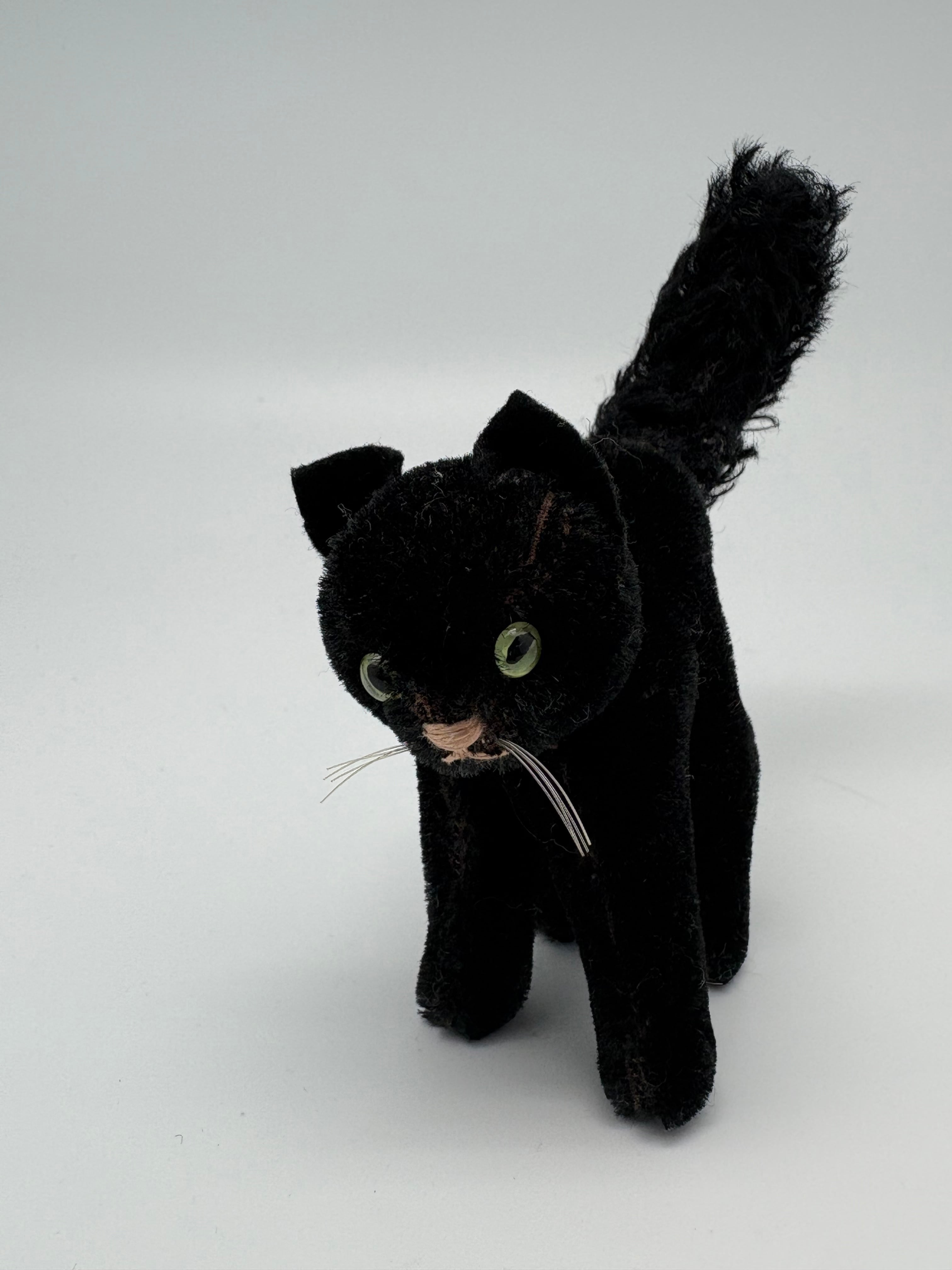 オールド シュタイフ ネコ トムキャット Steiff Black Tom Cat 14cm