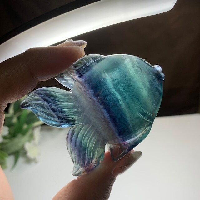 在庫セール☆1.海のアニマル♪♪フローライトお魚さん☆ペアセット