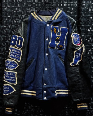【ÆIEM】90's vintage college full Wappen design leather stadium jacket