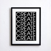 CREATE モダンアート｜白黒 タイポグラフィ｜洗練された部屋作りに  サイズ おしゃれポスターA2ポスター