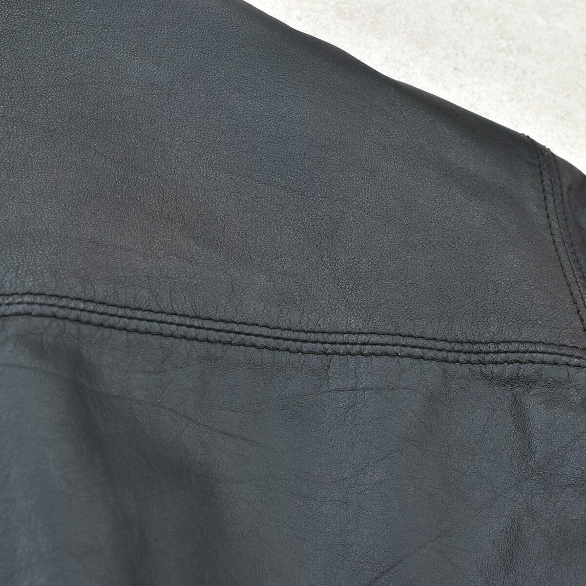 Vtg black leather single jacket | 古着屋 grin days memory Vtg black leather single jacket | 古着屋 grin days memory