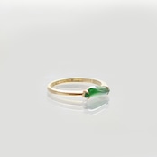 フォレストグリーン翡翠リング K10YG forest green jadeite ring A貨翡翠 jd_rg1861