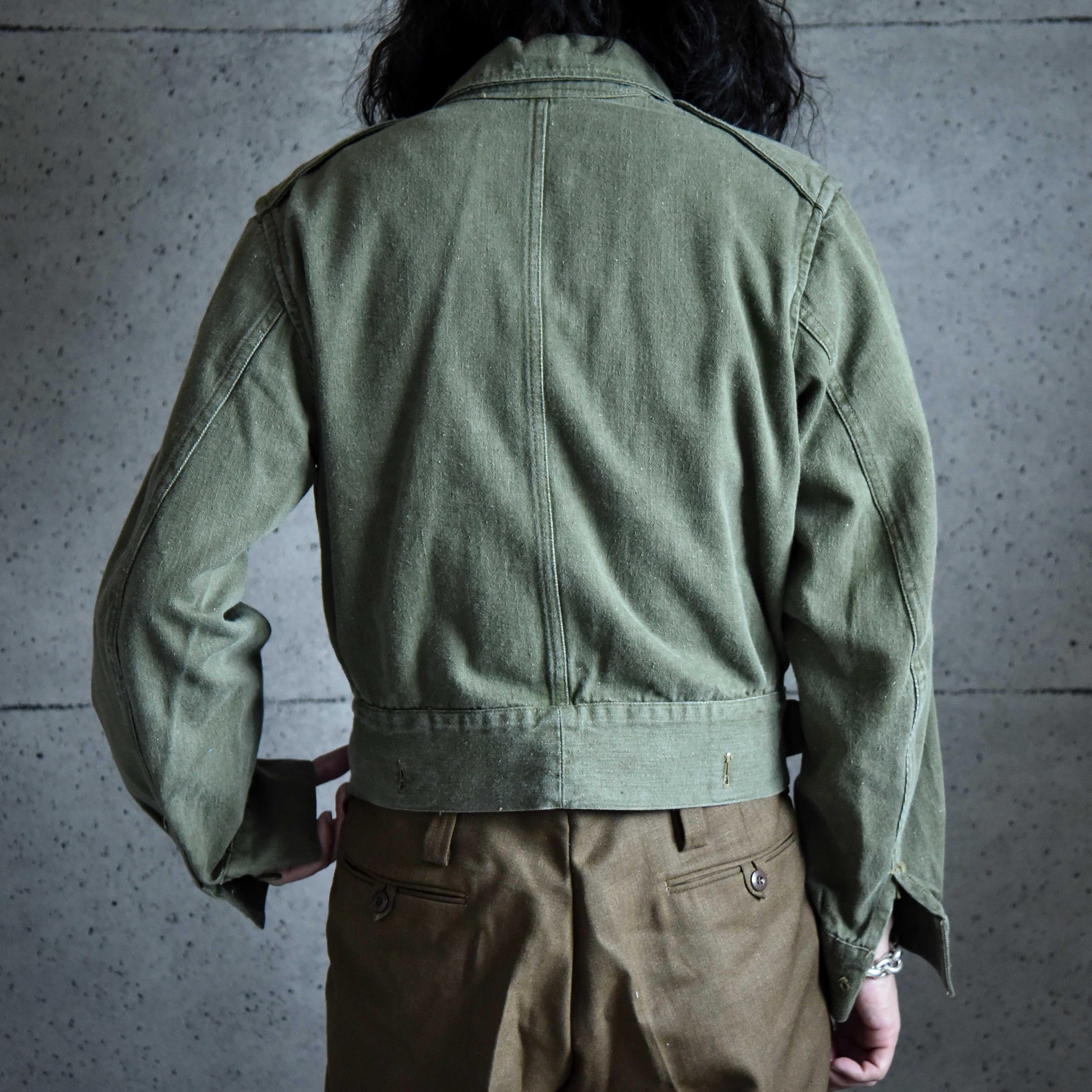 50s British Army Green Denim Battle Dress Jacket イギリス軍