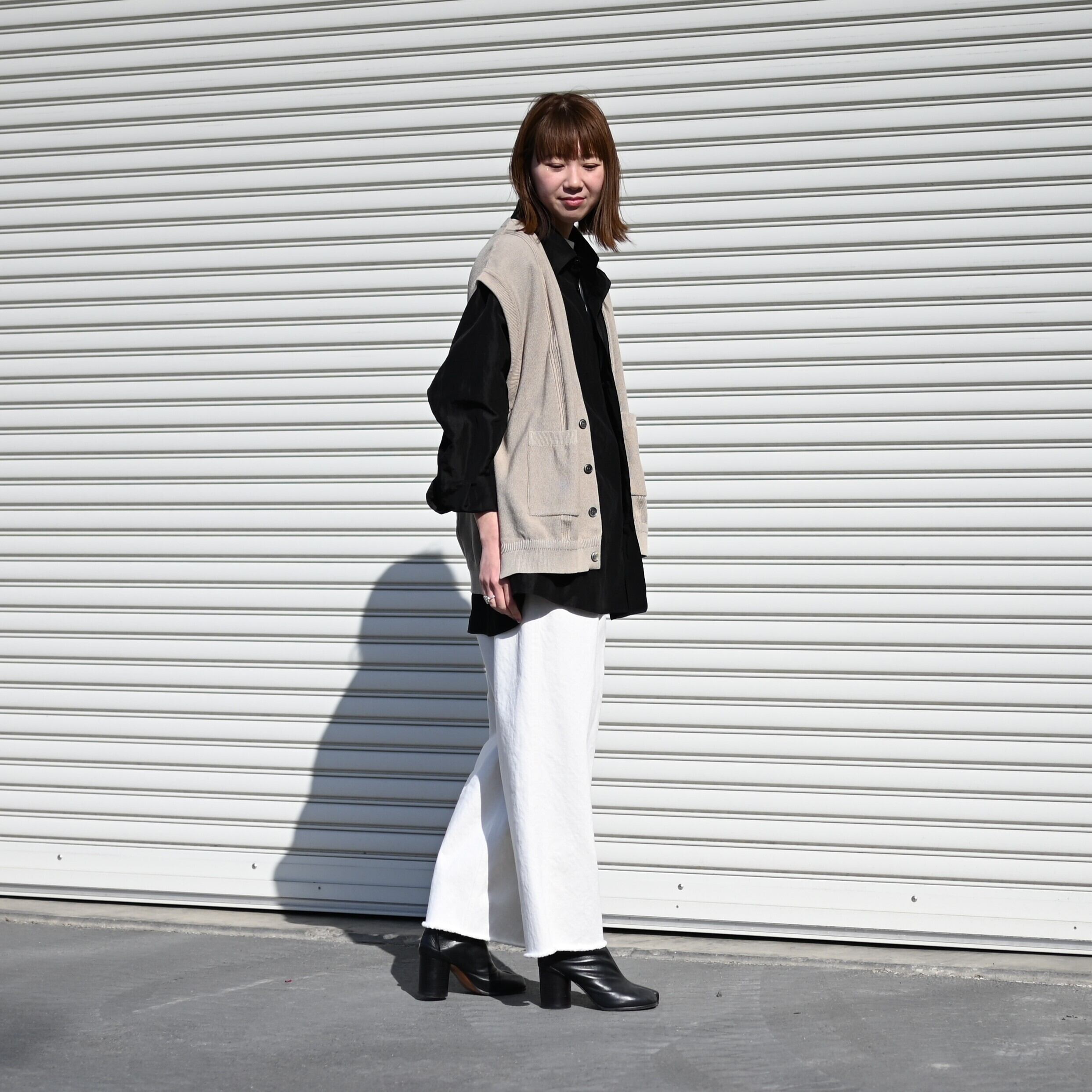 YASHIKI / GANKO別注 ×Shirotsume V-neck Vest(kibata) | GANKO
