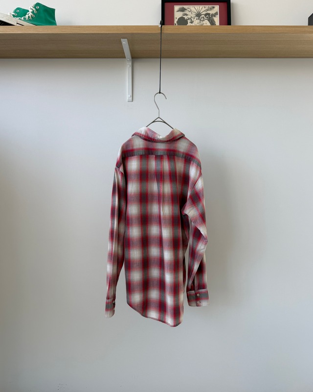 -Sears- Vintage 70s M Ombre check shirt