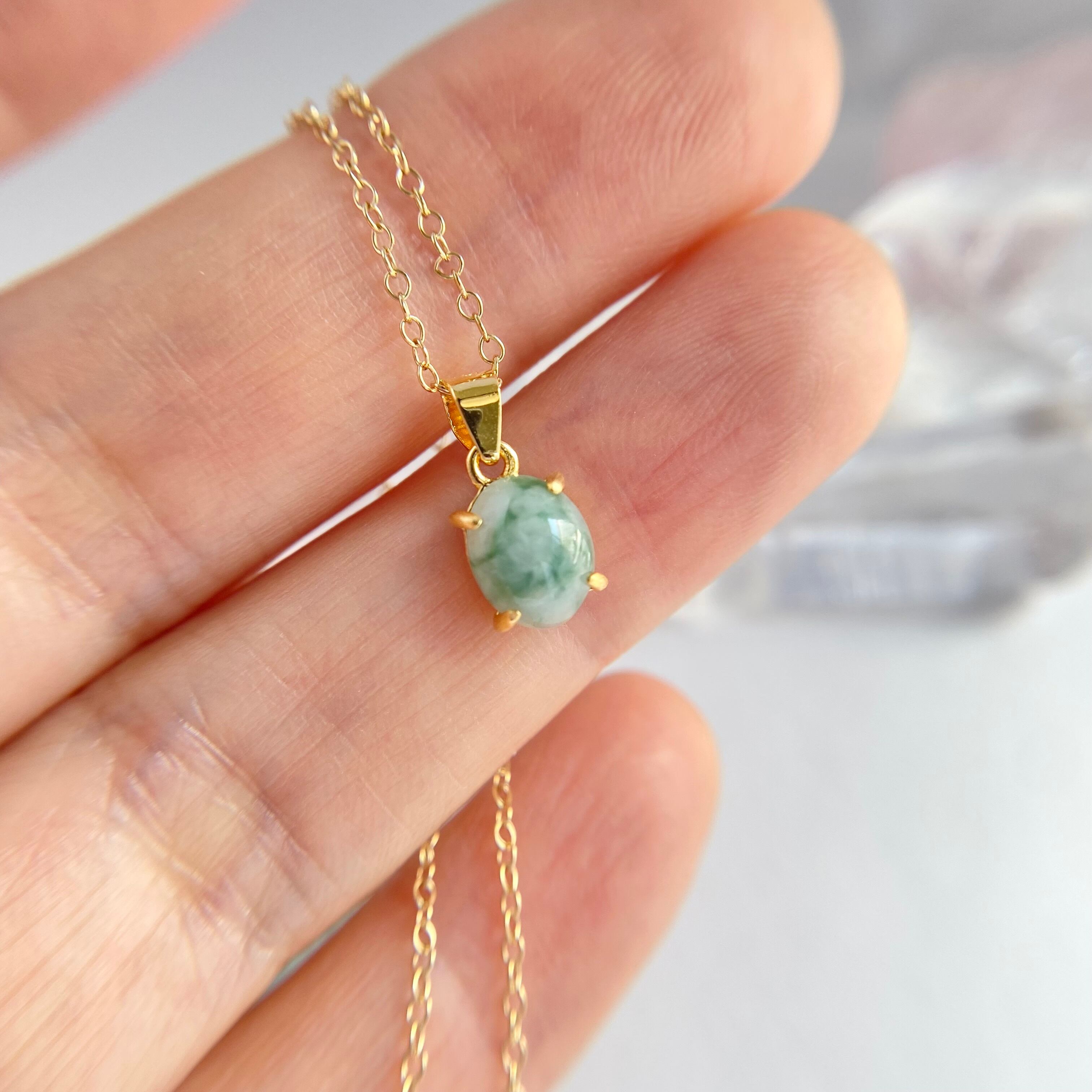 天然翡翠ネックレス☆新潟県青海産原石から磨きました！ | ARIKA 石  