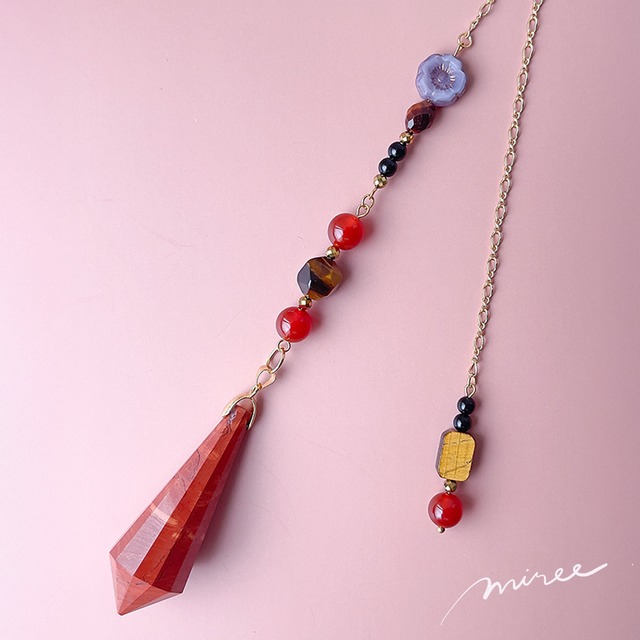願いを叶える道しるべペンデュラム【レッドジャスパー×カーネリアン】red jasper pendulum_35