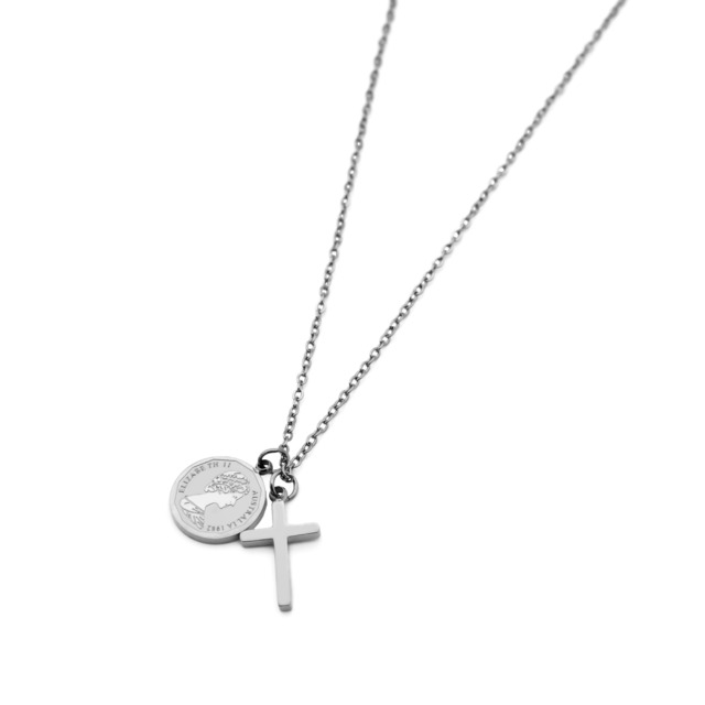 Cross coin necklace（cne0011s）