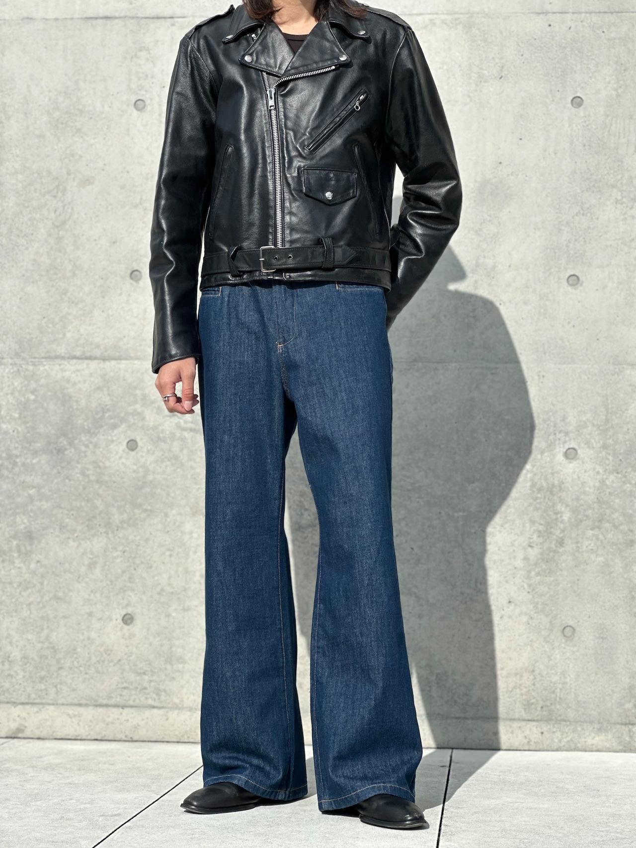 Semi Flare Slacks Denim
