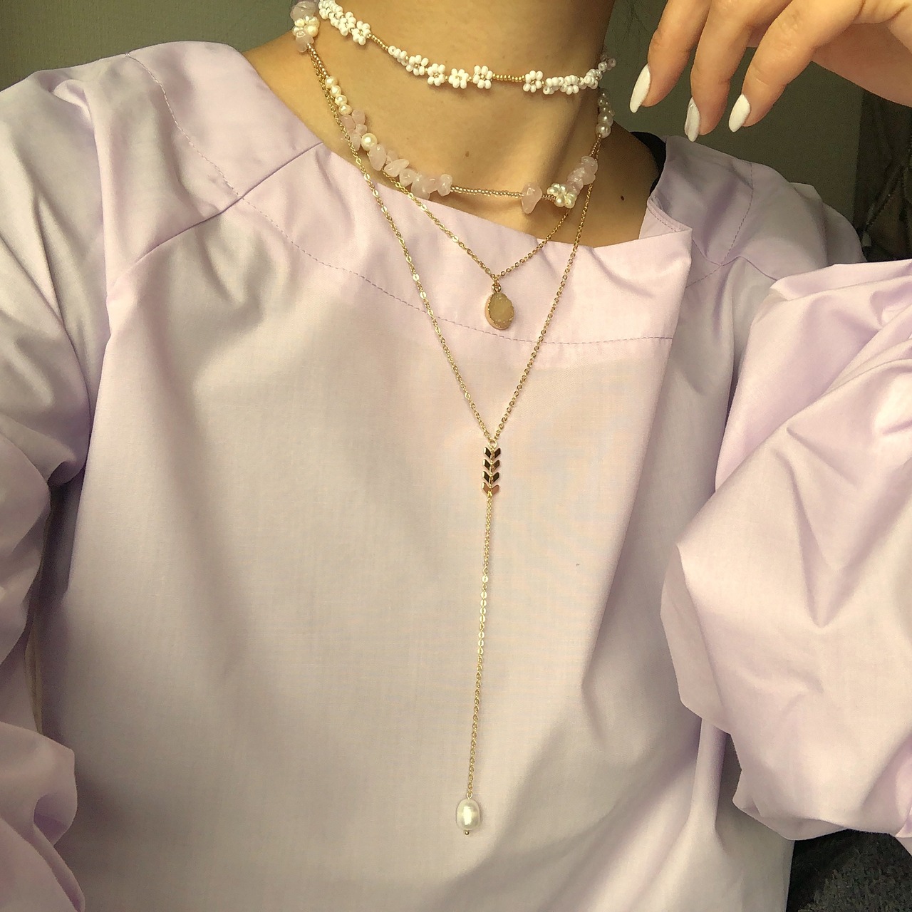 8カラー ドゥルージー ゴールドネックレス