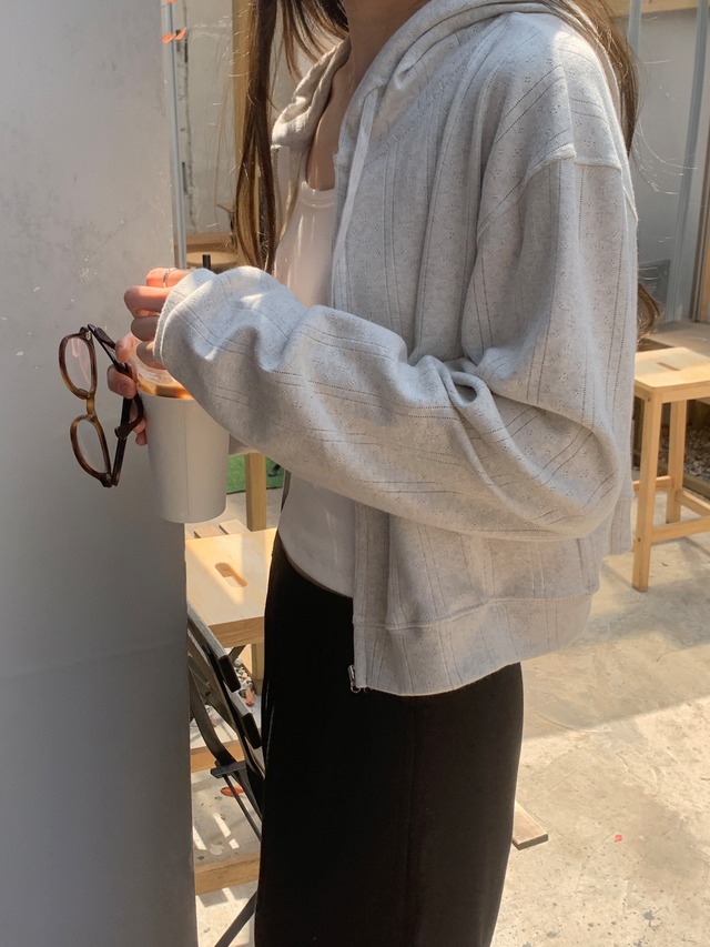 (予約) taffeta / Polka hood zip up 3color