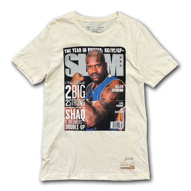 Shaquille O'Neal 【Los Angeles Lakers】 SLAM Printed T-Shirt. Mitchell & Ness