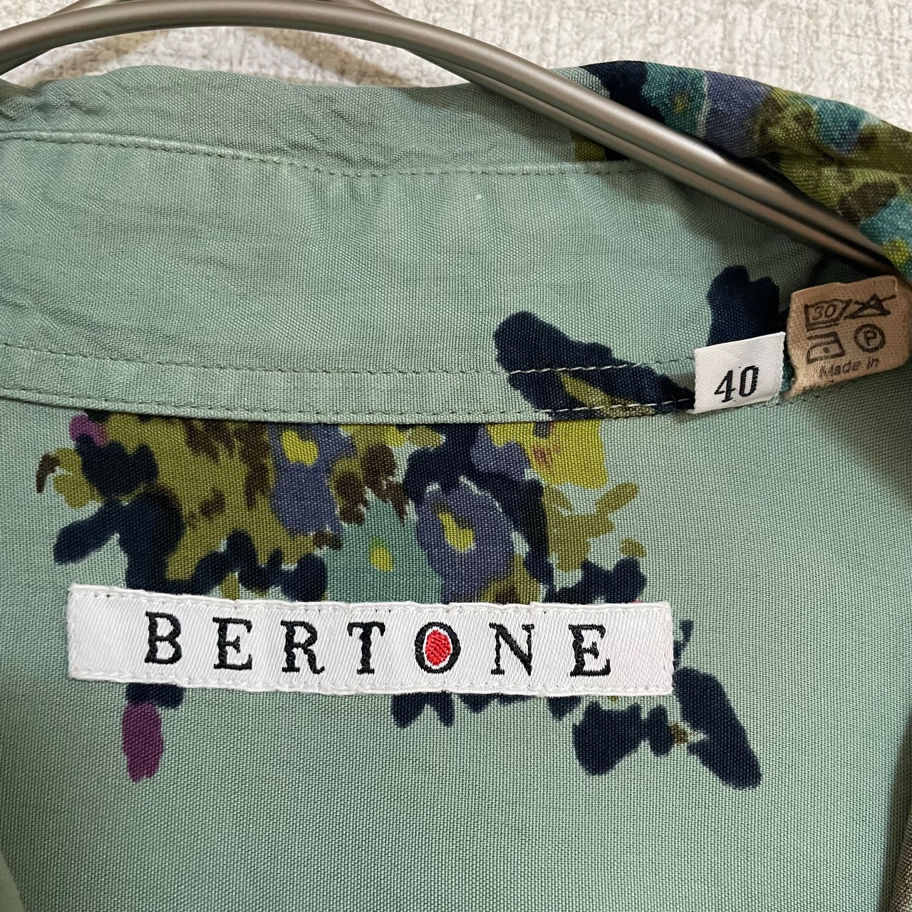 西ドイツ製　BERTONE  総柄シャツ