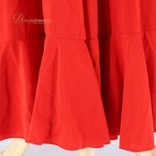 フラメンコ 衣装 ファルダ スカート 赤 刺繍 ボランテ フリル 花 伸縮 prima boutique プリマブティック ストレッチ レッスン 練習着 レッド系 赤 フラメンコスカート かわいい おしゃれ デザイン レディース 踊り スポーツ ダンス用 練習用