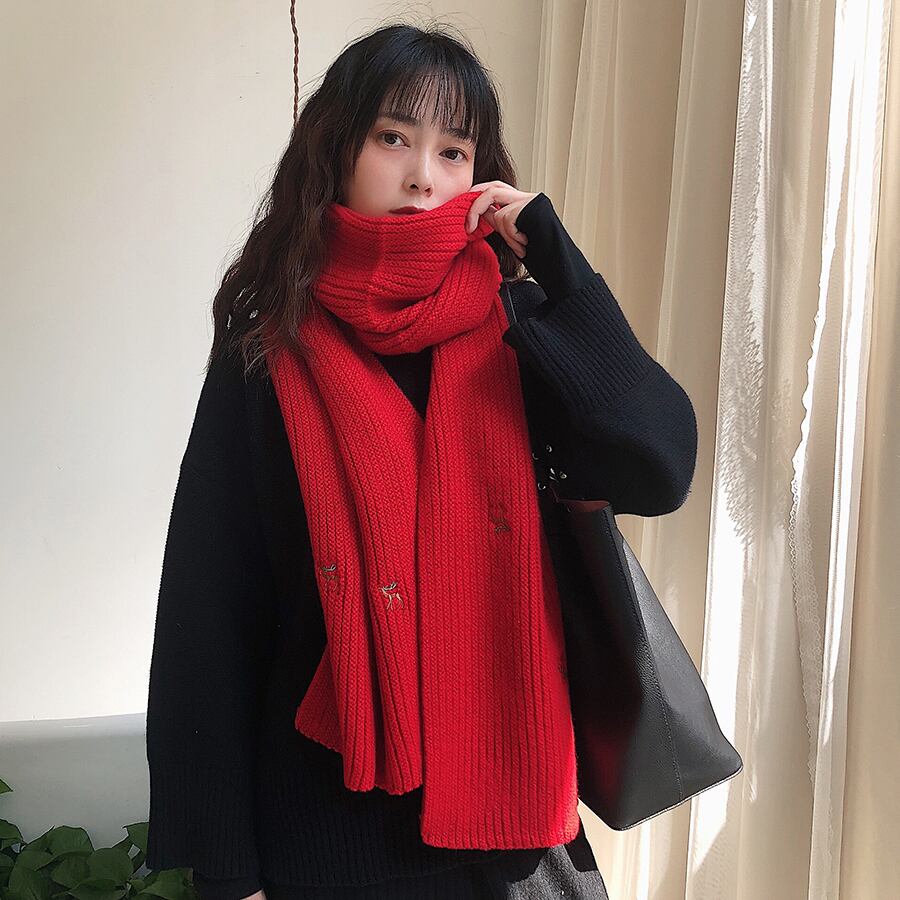 スカーフ オータムウィンターニットウール 大人ガーリー スウィート キュート カジュアル 秋物 冬物 ブラック・アイド・ピーズ66797036015