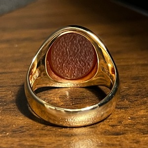 VINTAGE TIFFANY & CO. Carnelian 14K Gold Signet Ring 