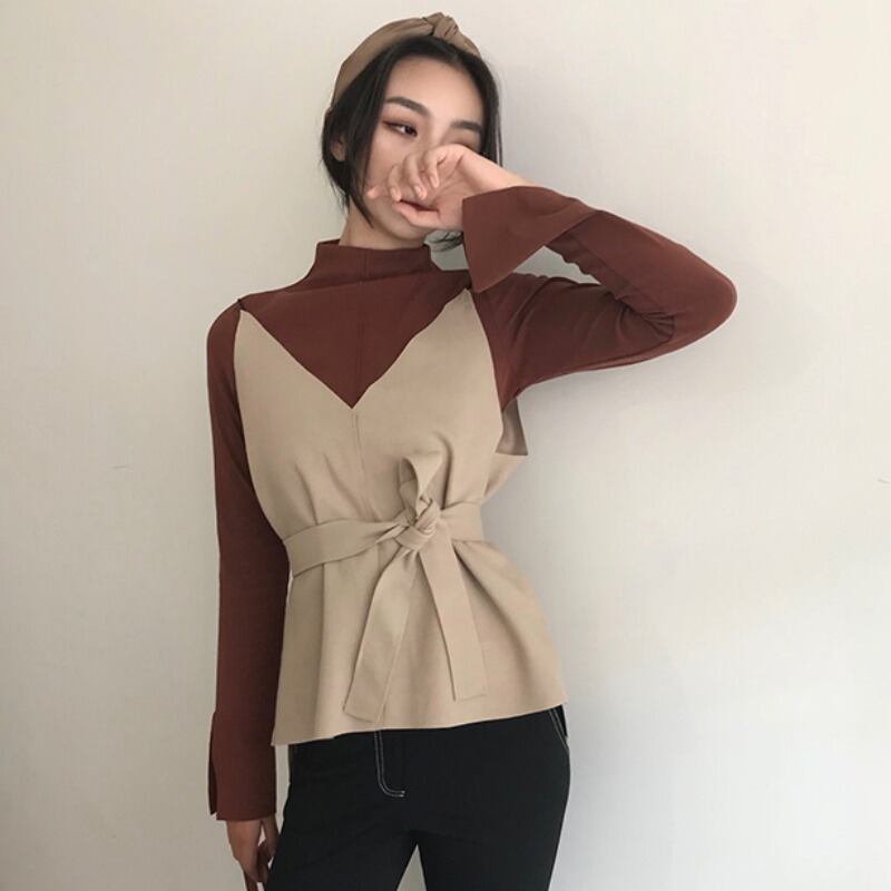 スプリングスタイルカラーシャツ Vネック 春物 YY-ファッション76753746496