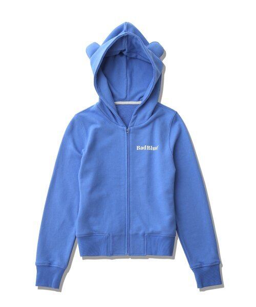 ☆New Jeans ハニ 着用!!【Bad Blue】Bear Ear Zipup Crop ☆New Jeans ハニ 着用!!【Bad Blue】Bear Ear Zipup Crop